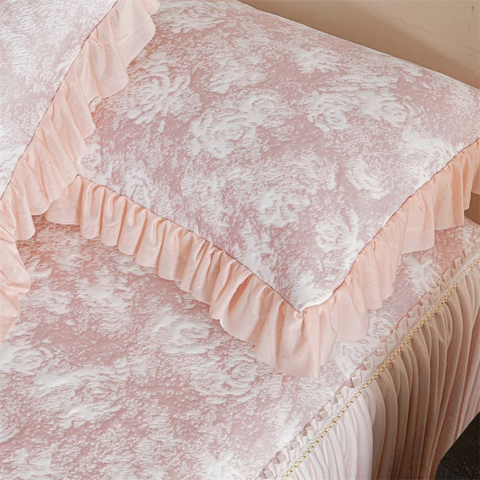 91家纺网 家纺一手货源 找家纺 （总）畅畅家纺 2025新款PE凉感豆豆冰豆豆冰丝床裙款三件套