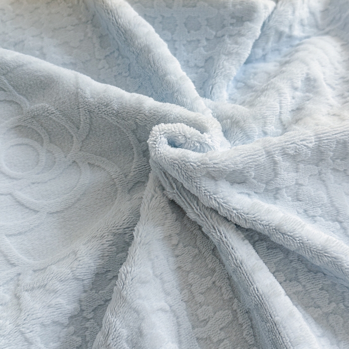 91家纺网 家纺一手货源 找家纺 极简 2025新款立体雕花牛奶绒碎边四件套-米娅 米娅-蓝