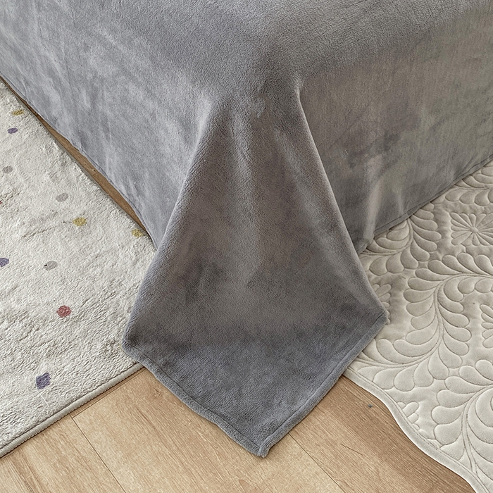 91家纺网 家纺一手货源 找家纺 优米家纺 2025新款加厚舒适牛奶绒床单床单单件 纯色-高级灰