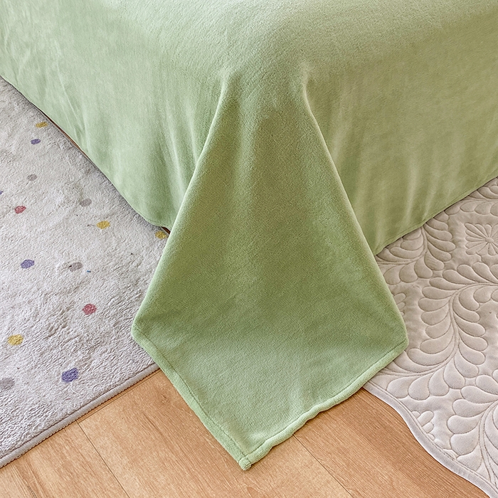 91家纺网 家纺一手货源 找家纺 优米家纺 2025新款加厚舒适牛奶绒床单床单单件 纯色-青草绿