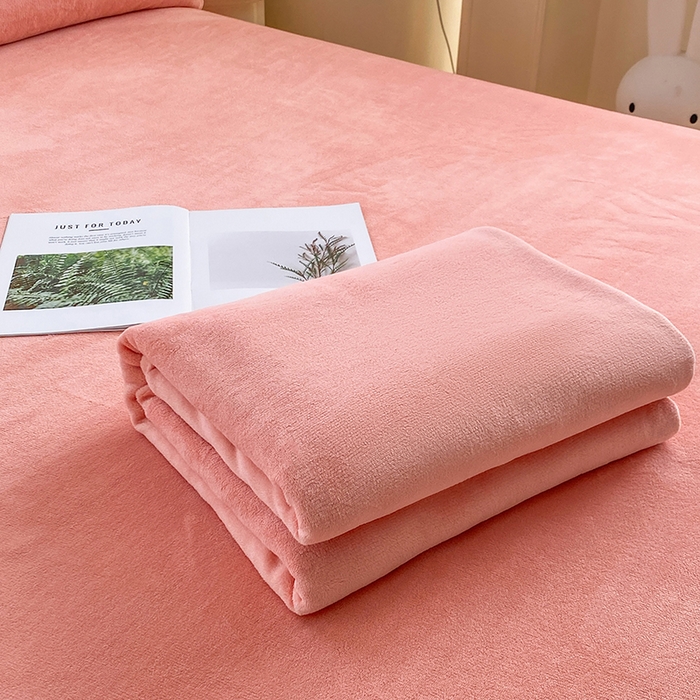 91家纺网 家纺一手货源 找家纺 优米家纺 2025新款加厚舒适牛奶绒床单床单单件 纯色-樱花粉