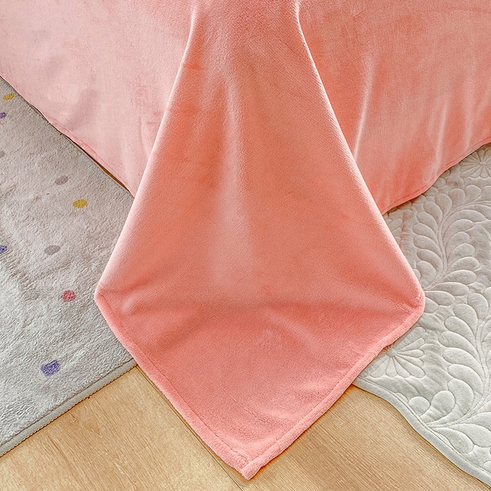 91家纺网 家纺一手货源 找家纺 优米家纺 2025新款加厚舒适牛奶绒床单床单单件 纯色-樱花粉