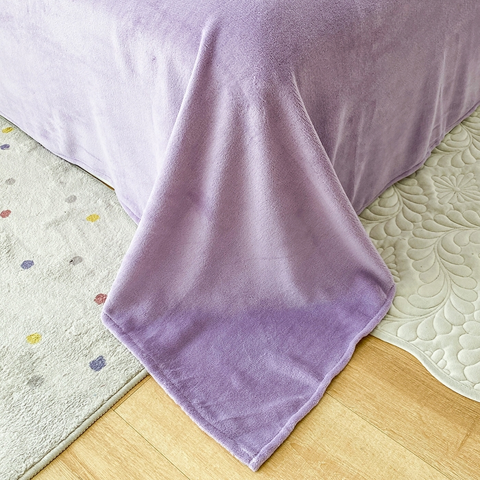 91家纺网 家纺一手货源 找家纺 优米家纺 2025新款加厚舒适牛奶绒床单床单单件 纯色-紫罗兰