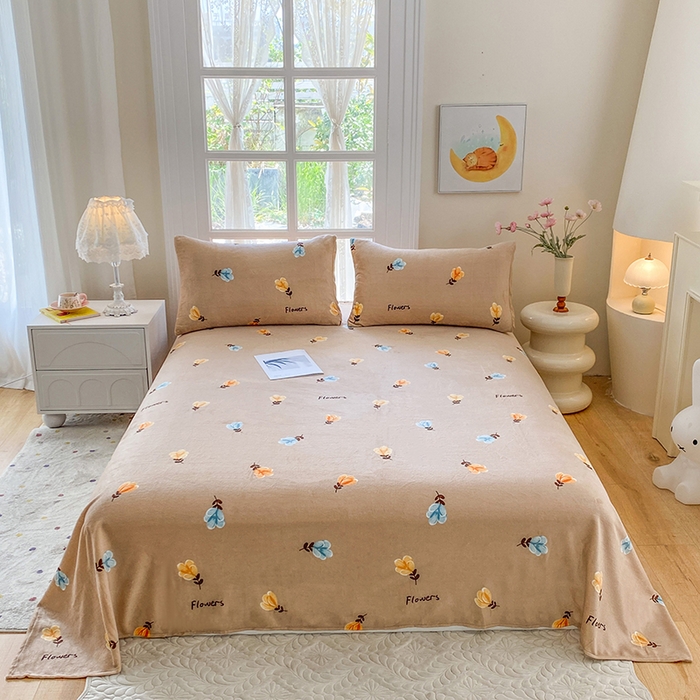 优米家纺 2025新款加厚舒适牛奶绒床单床单单件 玫瑰物语