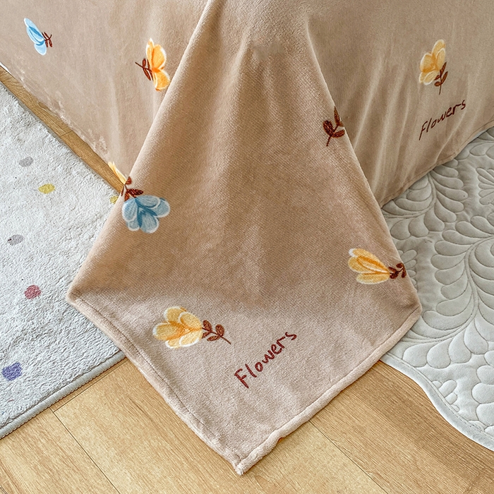 91家纺网 家纺一手货源 找家纺 优米家纺 2025新款加厚舒适牛奶绒床单床单单件 玫瑰物语