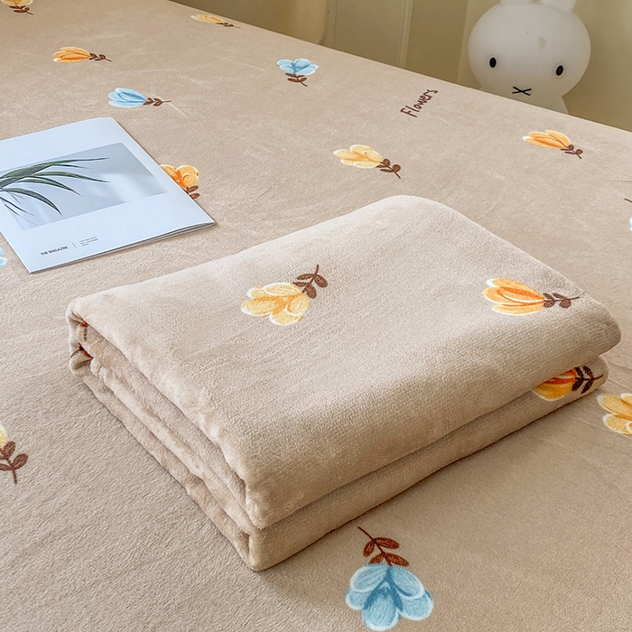 91家纺网 家纺一手货源 找家纺 优米家纺 2025新款加厚舒适牛奶绒床单床单单件 玫瑰物语