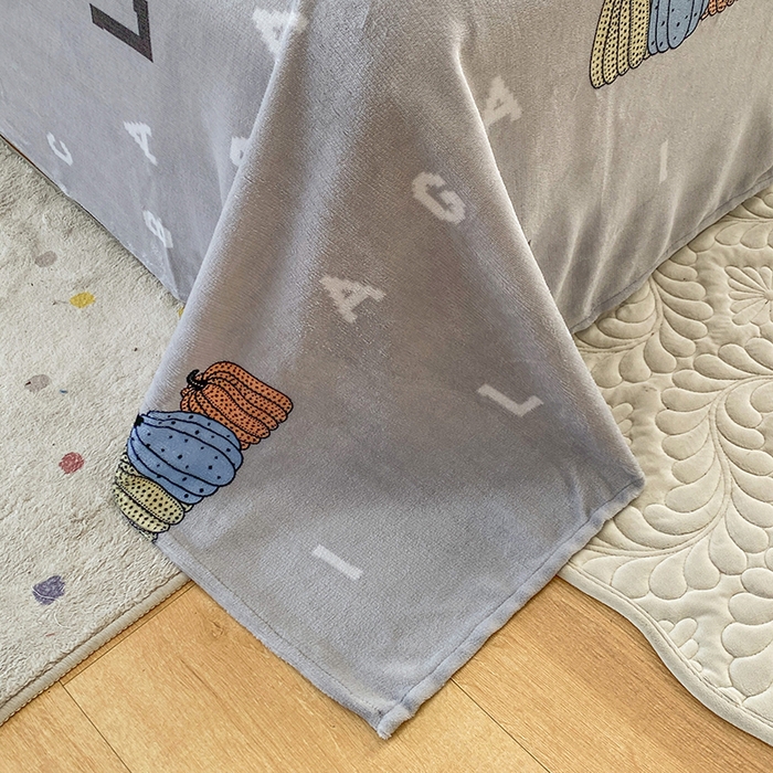 91家纺网 家纺一手货源 找家纺 优米家纺 2025新款加厚舒适牛奶绒床单床单单件 南瓜屋