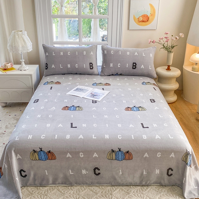 91家纺网 家纺一手货源 找家纺 优米家纺 2025新款加厚舒适牛奶绒床单床单单件 南瓜屋