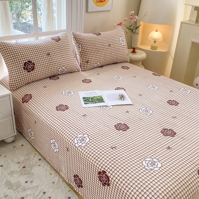 91家纺网 家纺一手货源 找家纺 优米家纺 2025新款加厚舒适牛奶绒床单床单单件 山茶花