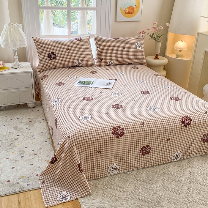 91家纺网 家纺一手货源 找家纺 优米家纺 2025新款加厚舒适牛奶绒床单床单单件 山茶花