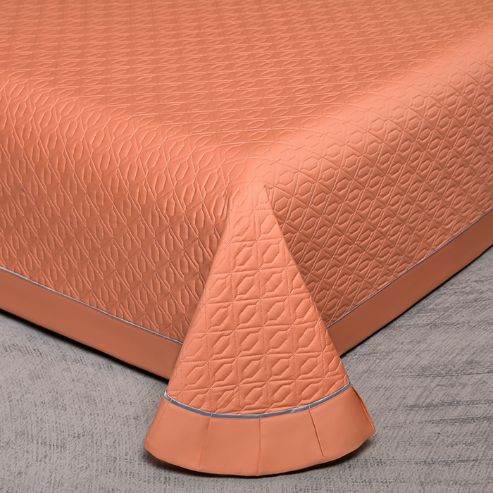 91家纺网 家纺一手货源 找家纺 （总）畅畅家纺 2025新款全棉活性喷气简约轻奢刺绣夹棉床盖款四件套-雅韵