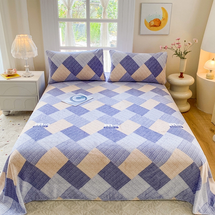 91家纺网 家纺一手货源 找家纺 优米家纺 2025新款加厚舒适牛奶绒床单床单单件 威登