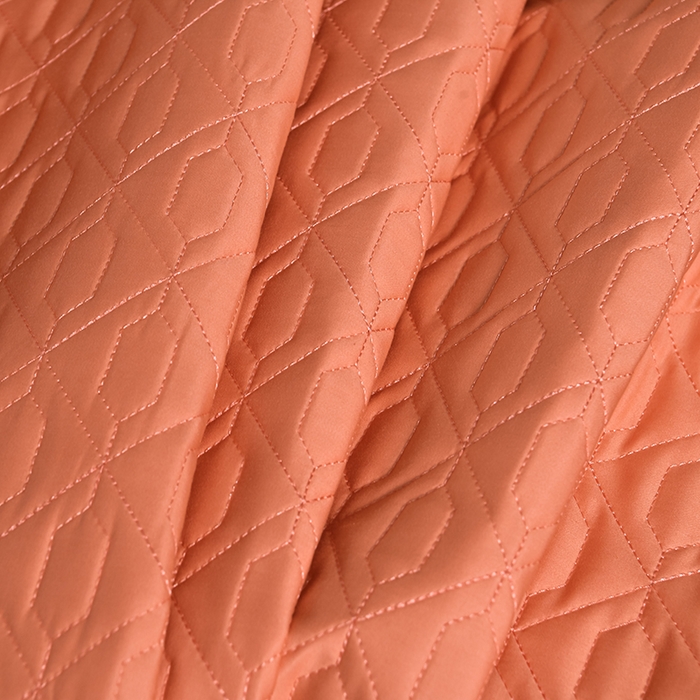 91家纺网 家纺一手货源 找家纺 畅畅家纺 2025新款全棉活性喷气简约轻奢刺绣夹棉床盖款四件套-雅韵 雅韵-橙色