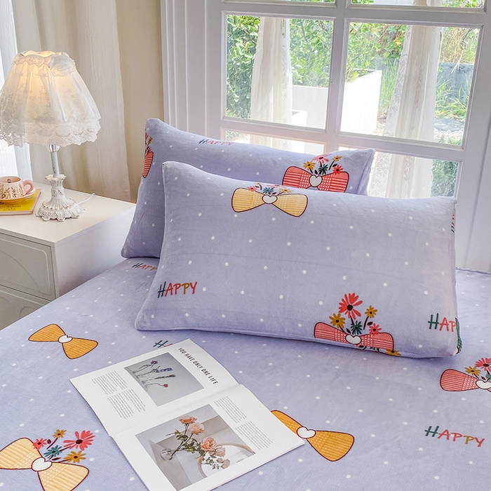 91家纺网 家纺一手货源 找家纺 优米家纺 2025新款加厚舒适牛奶绒床单床单单件 娴雅花韵