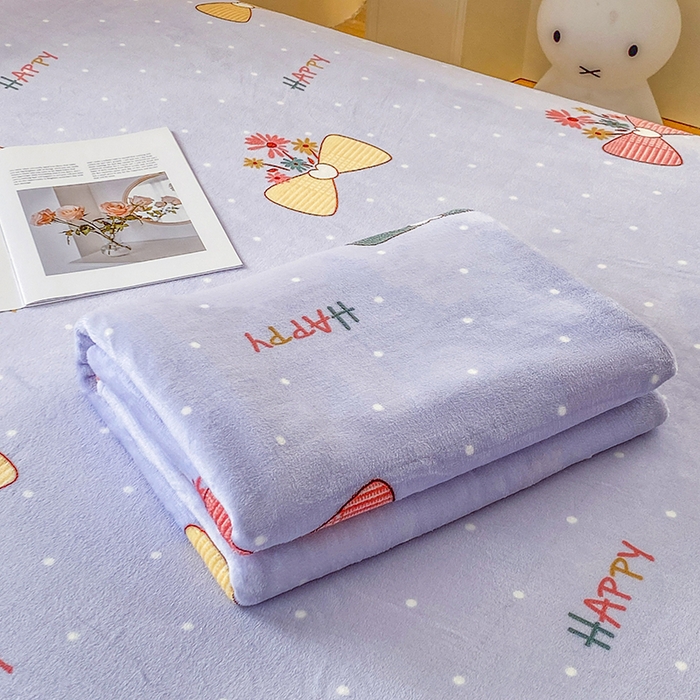 91家纺网 家纺一手货源 找家纺 优米家纺 2025新款加厚舒适牛奶绒床单床单单件 娴雅花韵