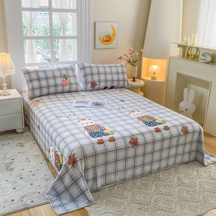 91家纺网 家纺一手货源 找家纺 优米家纺 2025新款加厚舒适牛奶绒床单床单单件 星空小熊