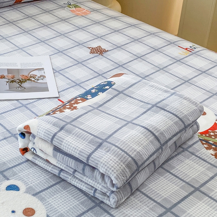 91家纺网 家纺一手货源 找家纺 优米家纺 2025新款加厚舒适牛奶绒床单床单单件 星空小熊