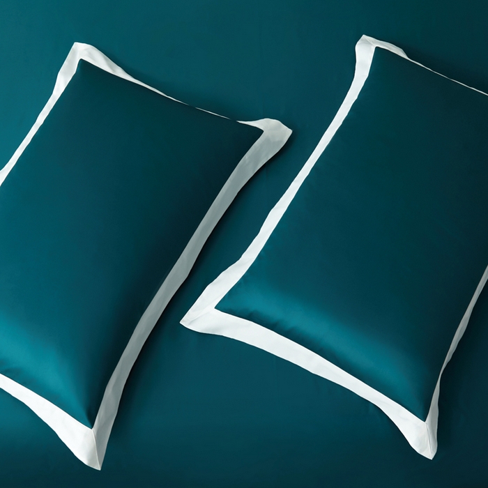 91家纺网 家纺一手货源 找家纺 （总）柔觉家纺 新款50*50双股长绒棉纯色拼角四件套