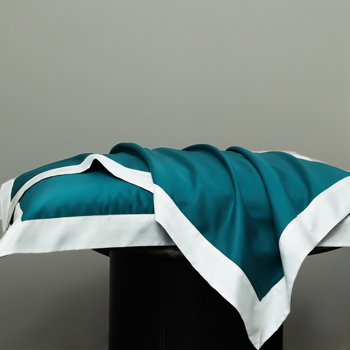 91家纺网 家纺一手货源 找家纺 （总）柔觉家纺 新款50*50双股长绒棉纯色拼角四件套