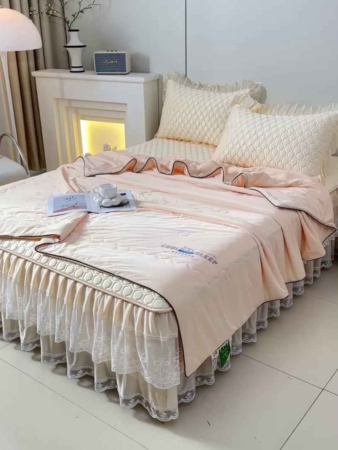 91家纺网 家纺一手货源 找家纺 （总）畅畅家纺 2025新款夏季凉感丝唯美纯色凉席夏被四件套