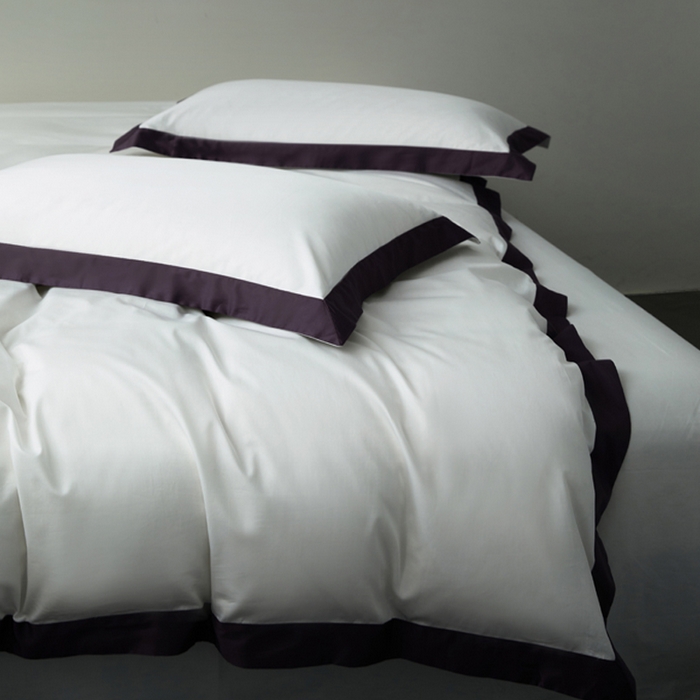 91家纺网 家纺一手货源 找家纺 柔觉家纺 新款50*50双股长绒棉纯色拼角四件套 雅-高贵白