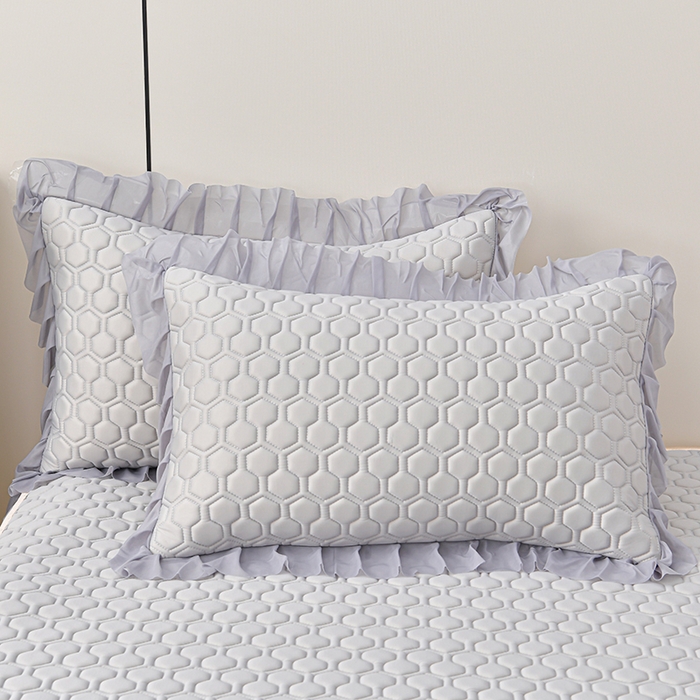 91家纺网 家纺一手货源 找家纺 畅畅家纺 2025新款夏季凉感丝唯美纯色凉席夏被四件套 唯美-经典灰