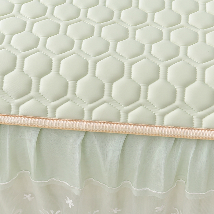 91家纺网 家纺一手货源 找家纺 畅畅家纺 2025新款夏季凉感丝唯美纯色凉席夏被四件套 唯美-青柠绿