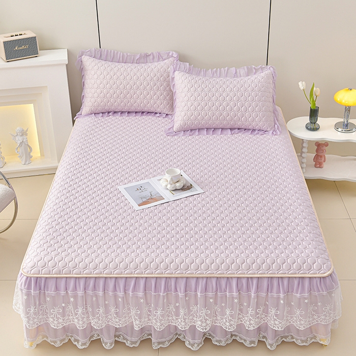 91家纺网 家纺一手货源 找家纺 畅畅家纺 2025新款夏季凉感丝唯美纯色凉席夏被四件套 唯美-云紫