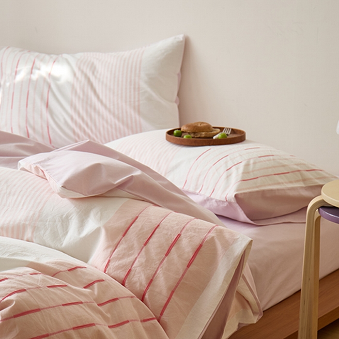 91家纺网 家纺一手货源 找家纺 Mr.pig猪先生水洗棉 2025新款全棉色织立体四件套 素雅粉