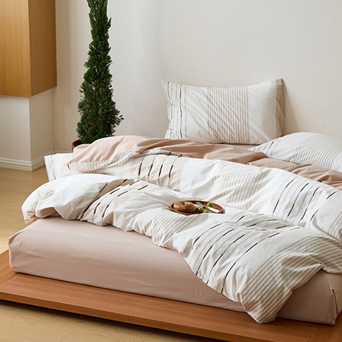 91家纺网 家纺一手货源 找家纺 Mr.pig猪先生水洗棉 2025新款全棉色织立体四件套 气质咖