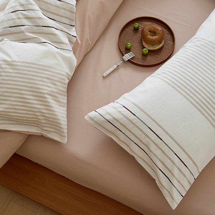 91家纺网 家纺一手货源 找家纺 Mr.pig猪先生水洗棉 2025新款全棉色织立体四件套 气质咖