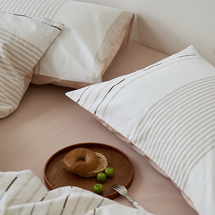 91家纺网 家纺一手货源 找家纺 Mr.pig猪先生水洗棉 2025新款全棉色织立体四件套 气质咖