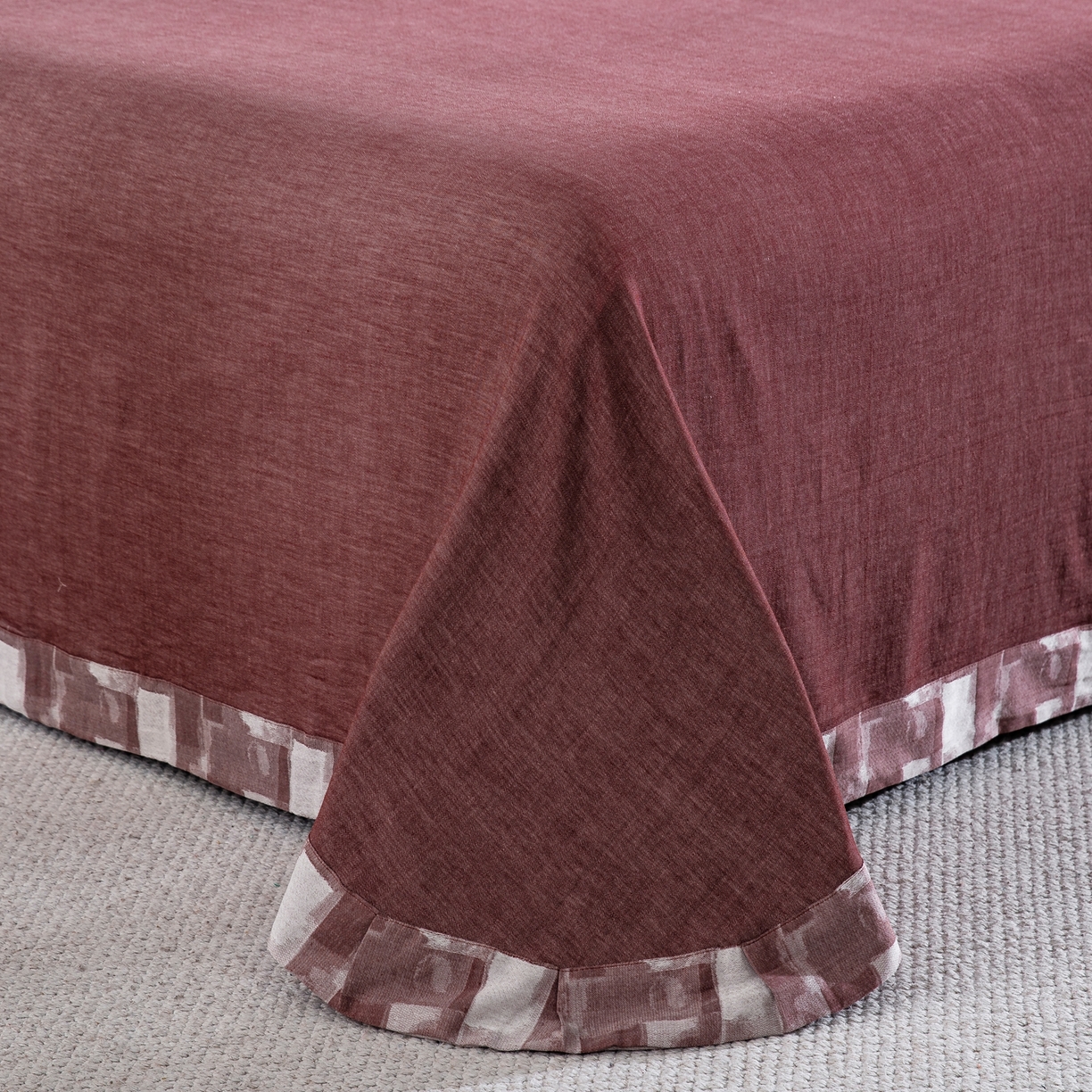 91家纺网 家纺一手货源 找家纺 双层纱家居 2025新款全棉色织提花四件套-都市万象 都市万象-豆沙