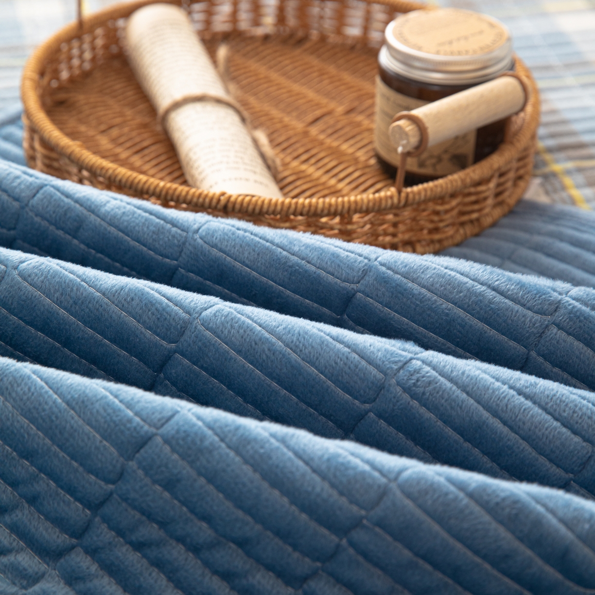 91家纺网 家纺一手货源 找家纺 （总）简宜家居（朝初家纺） 2025新款全棉纯棉色织水洗棉床盖