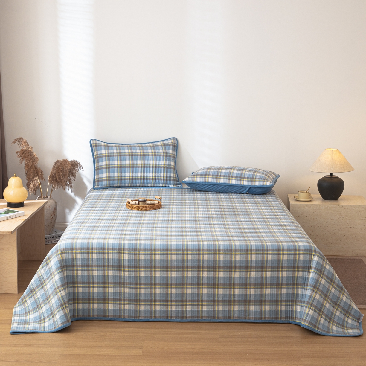 91家纺网 家纺一手货源 找家纺 （总）简宜家居（朝初家纺） 2025新款全棉纯棉色织水洗棉床盖