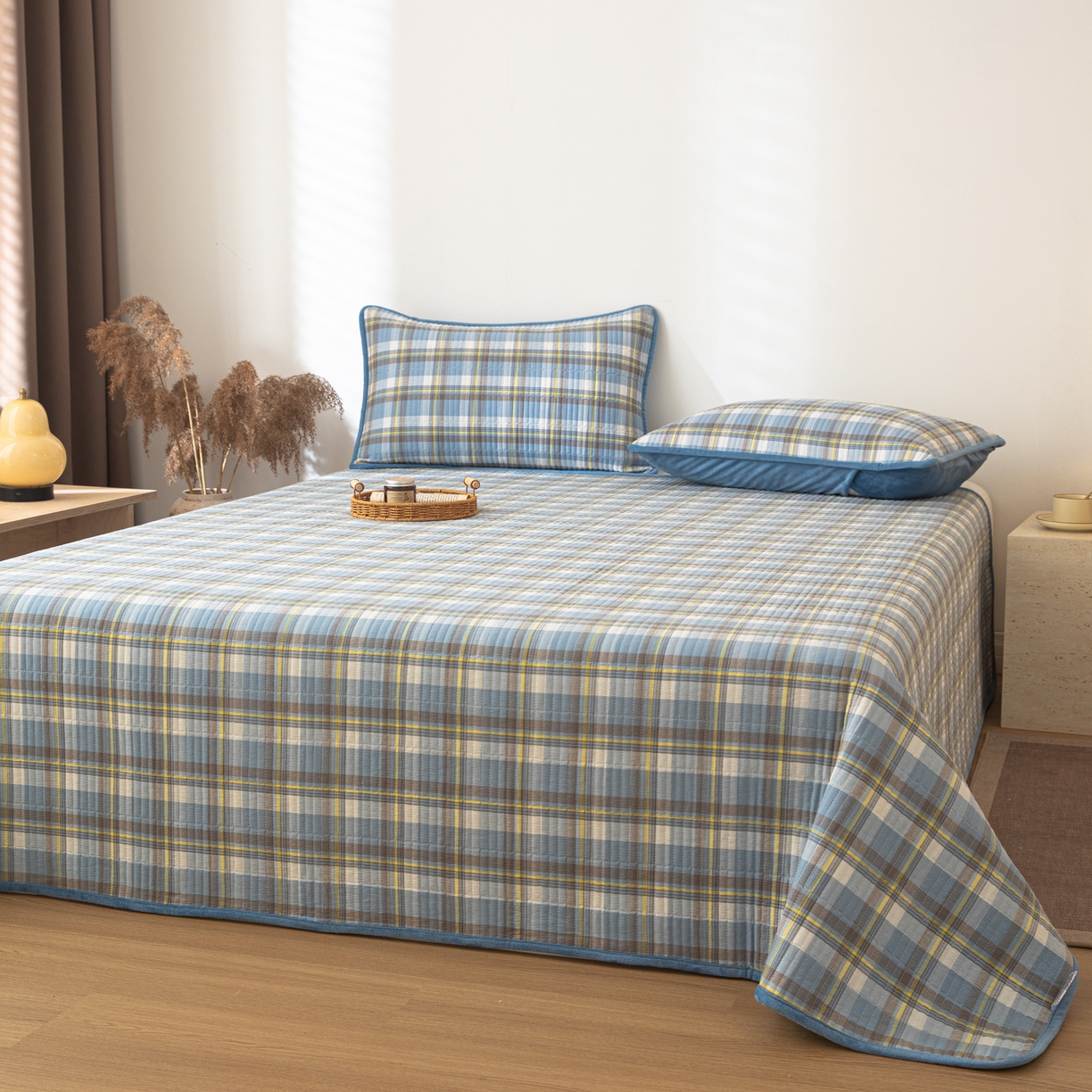 91家纺网 家纺一手货源 找家纺 （总）简宜家居（朝初家纺） 2025新款全棉纯棉色织水洗棉床盖