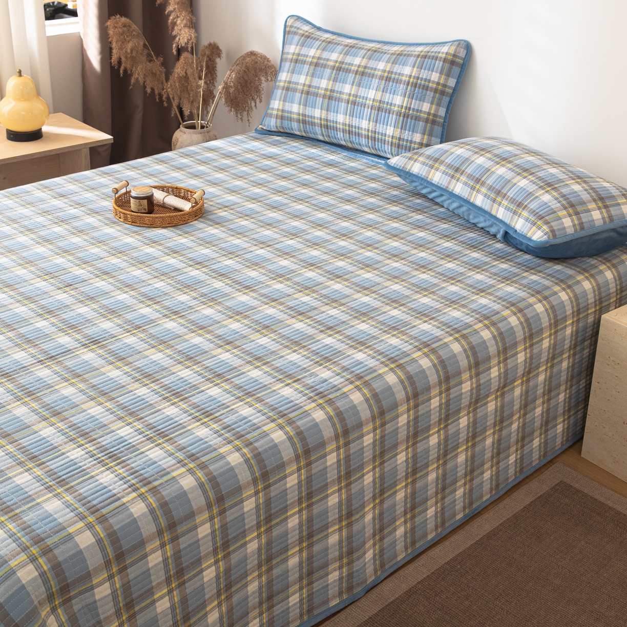 91家纺网 家纺一手货源 找家纺 （总）简宜家居（朝初家纺） 2025新款全棉纯棉色织水洗棉床盖