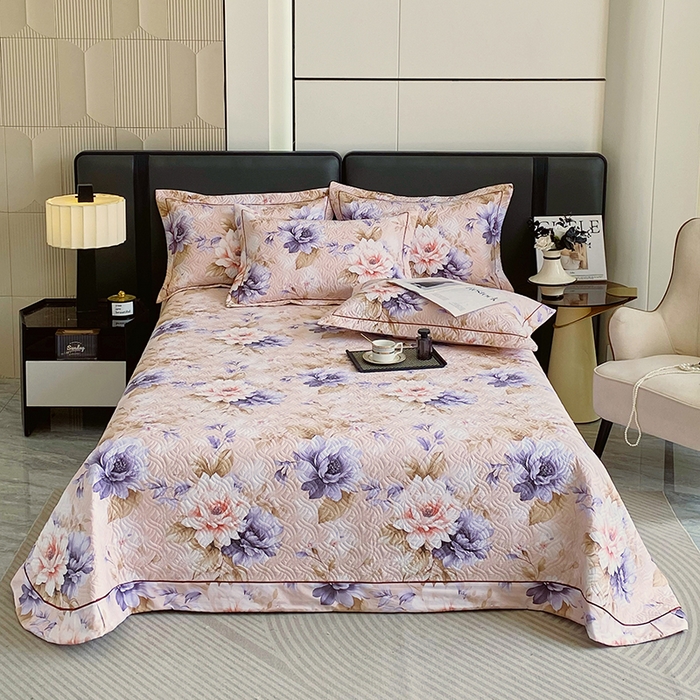 91家纺网 家纺一手货源 找家纺 （总）畅畅家纺 2025春夏款13372全棉纯棉活性印花床盖夹棉加厚绗缝防滑床罩