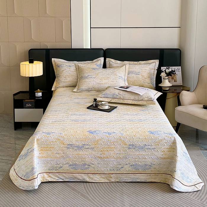 91家纺网 家纺一手货源 找家纺 （总）畅畅家纺 2025春夏款13372全棉纯棉活性印花床盖夹棉加厚绗缝防滑床罩