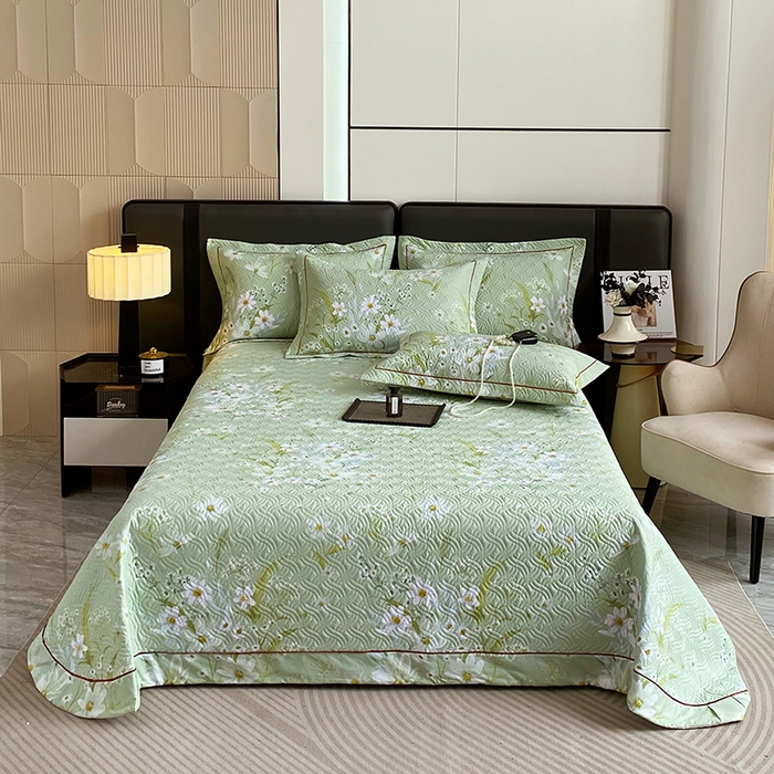 91家纺网 家纺一手货源 找家纺 （总）畅畅家纺 2025春夏款13372全棉纯棉活性印花床盖夹棉加厚绗缝防滑床罩