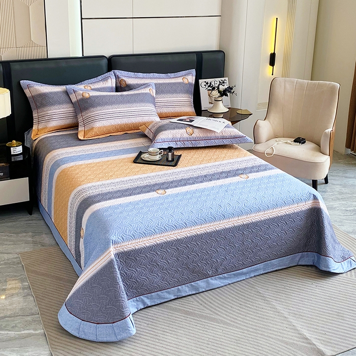 91家纺网 家纺一手货源 找家纺 畅畅家纺 2025春夏款13372全棉纯棉活性印花床盖夹棉加厚绗缝防滑床罩 漫生活