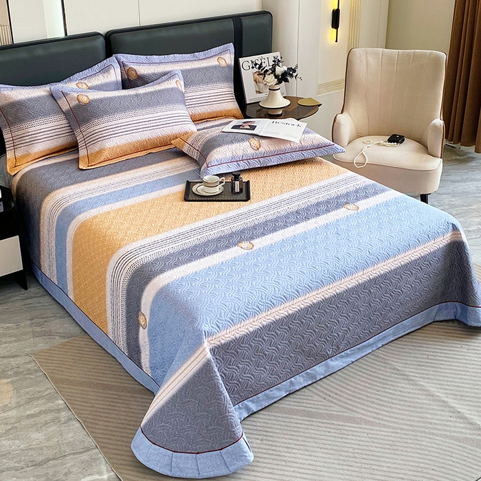 91家纺网 家纺一手货源 找家纺 畅畅家纺 2025春夏款13372全棉纯棉活性印花床盖夹棉加厚绗缝防滑床罩 漫生活