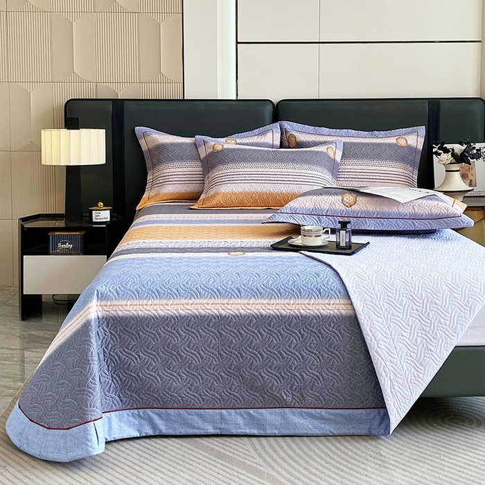 91家纺网 家纺一手货源 找家纺 畅畅家纺 2025春夏款13372全棉纯棉活性印花床盖夹棉加厚绗缝防滑床罩 漫生活