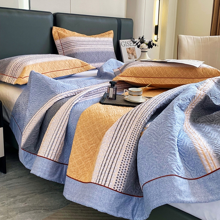 91家纺网 家纺一手货源 找家纺 畅畅家纺 2025春夏款13372全棉纯棉活性印花床盖夹棉加厚绗缝防滑床罩 漫生活