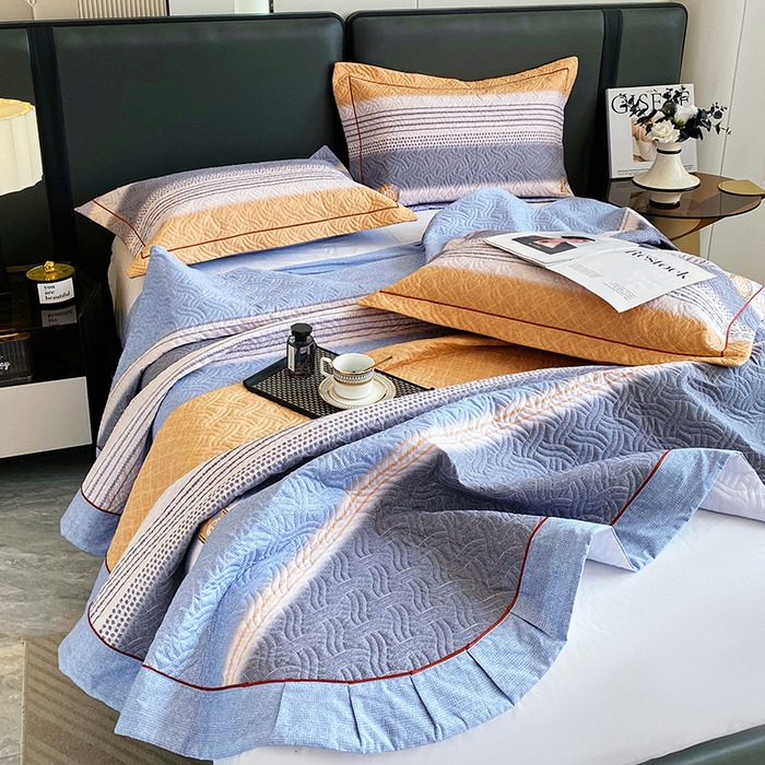 91家纺网 家纺一手货源 找家纺 畅畅家纺 2025春夏款13372全棉纯棉活性印花床盖夹棉加厚绗缝防滑床罩 漫生活