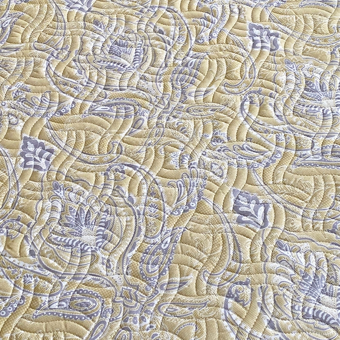 91家纺网 家纺一手货源 找家纺 畅畅家纺 2025春夏款13372全棉纯棉活性印花床盖夹棉加厚绗缝防滑床罩 米拉