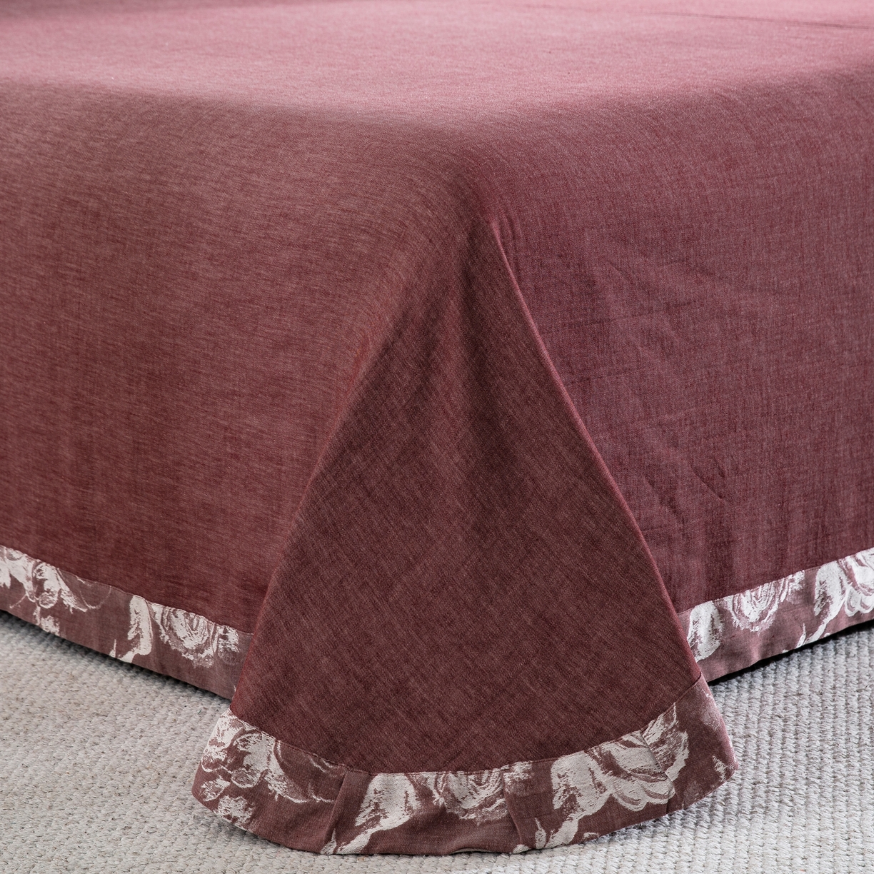 91家纺网 家纺一手货源 找家纺 （总）双层纱家居 2025新款全棉色织提花四件套-玫瑰庄园