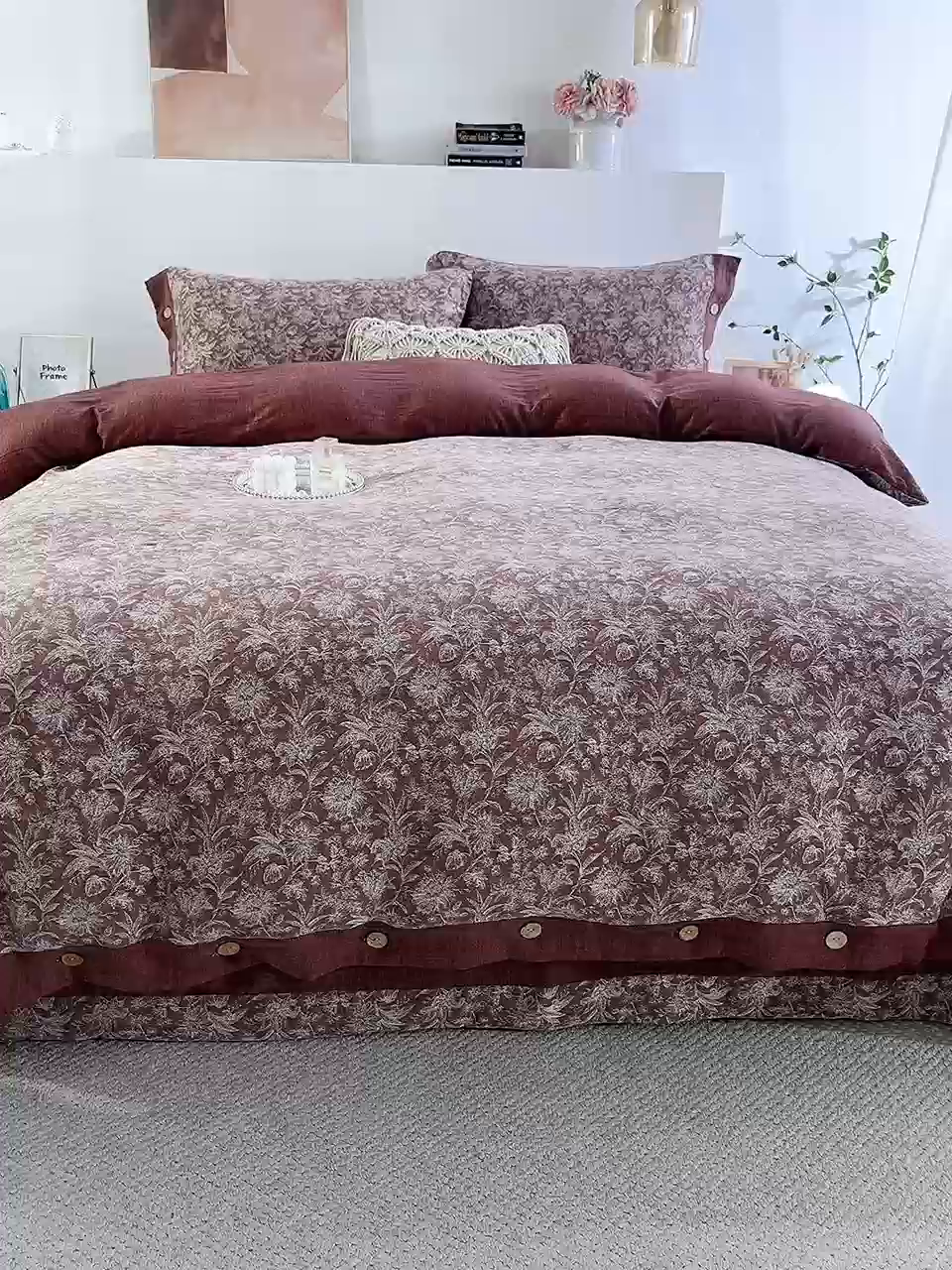 91家纺网 家纺一手货源 找家纺 （总）双层纱家居 2025新款全棉色织提花四件套-风华正茂