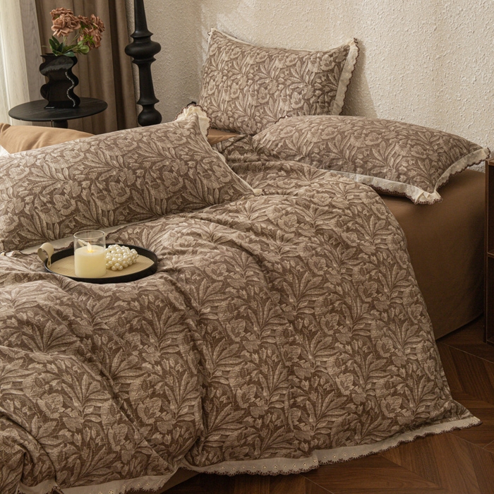 91家纺网 家纺一手货源 找家纺 优米家纺 2025新款A类加厚全棉纯棉磨毛提花四件套（提供买家秀） 半夏清风