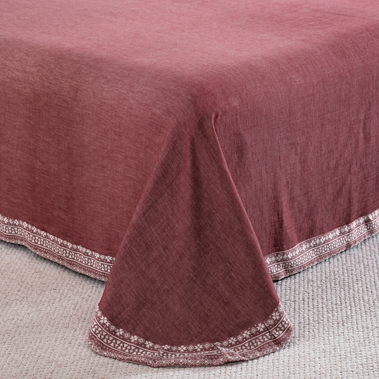 91家纺网 家纺一手货源 找家纺 双层纱家居 2025新款全棉色织提花四件套-布拉格 布拉格-豆沙